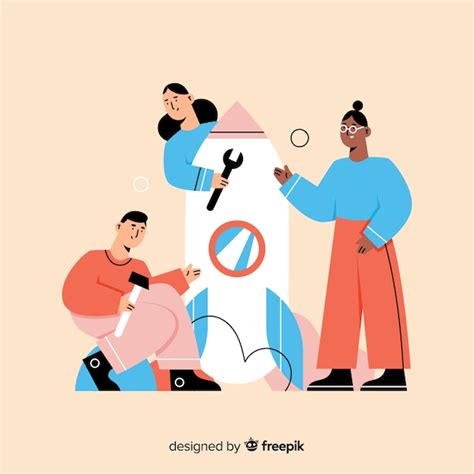 Concept of building a rocket | Free Vector