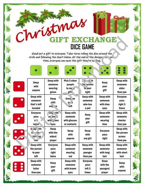 Christmas Gift Exchange Dice Game - Etsy