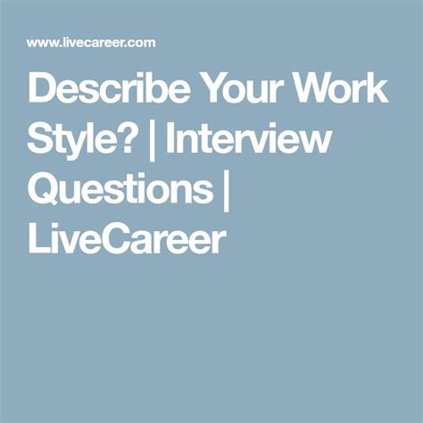 Image result for Work Style Sample Answer
