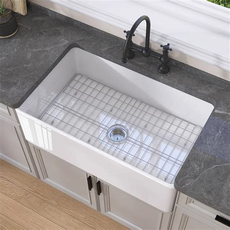 Buy GETPRO Farmhouse Sink 33 Inch Fireclay White Kitchen Sink Apron ...