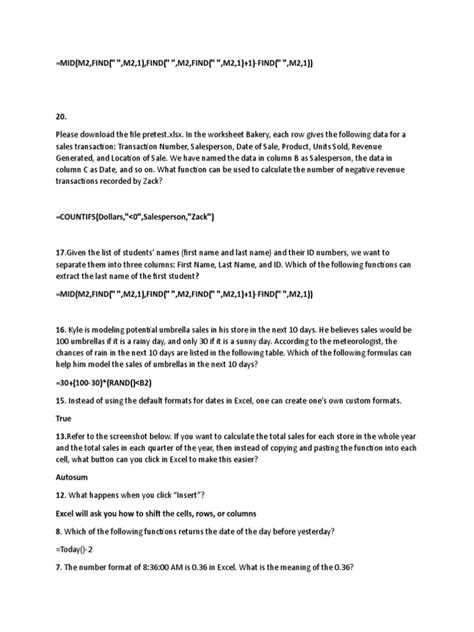 Image result for Basic Excel Formulas PDF Download