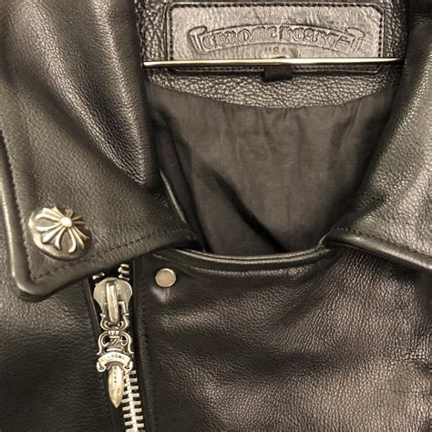 Chrome Hearts Leather Jacket Grailed Piece from 1988... | Depop