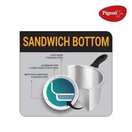 Pigeon Inox Stainless Steel 5 Litre, Induction Base Pressure Cooker ...