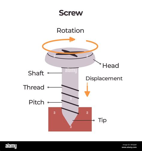 detailed diagram illustrating a screw a simple machine highlighting ...