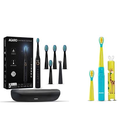 AGARO COSMIC PLUS Sonic Electric Tooth Brush For Adults With 5 Modes, 5 ...