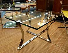Image result for Oval Glass and Chrome Coffee Table