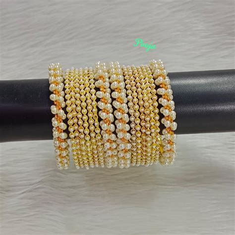 Pooja Bangles Gold Plated Pearl Bangles Set – JewelEMarket