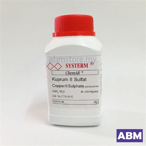 Copper 2 Sulfate Pentahydrate AR Systerm (1kg) / Kuprum II Sulfat ...