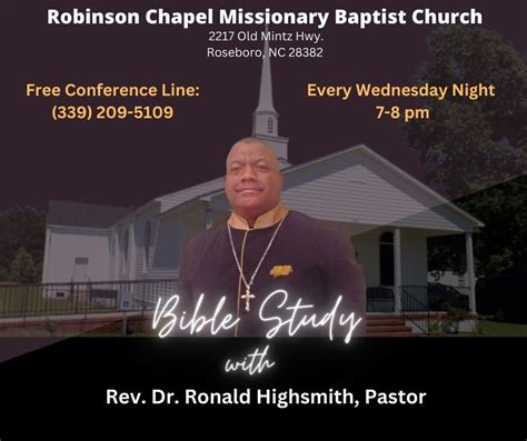 Robinson Chapel Missionary Baptist Church Bible Study with Rev. Dr ...
