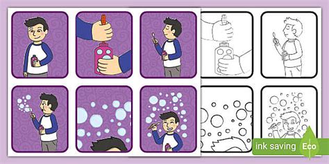 Blowing Bubbles Multi-Step Sequencing Cards (teacher made)
