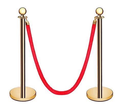 Malabar Golden finish Q Manager with Red Velvet Rope set of two pillars ...