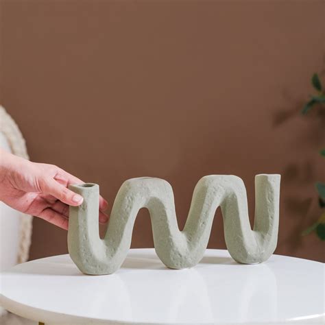 Matte Organic Chevron Vase Online - Premium Vase | Nestasia