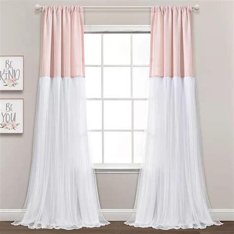 Lush Decor Tulle Skirt Colorblock Window Curtain