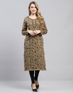 MONTE CARLO Women Woven Design Straight Kurta - Buy MONTE CARLO Women ...