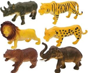K A Enterprises Set of 6 Big Size Full Action Toy Figure Jungle Cartoon ...