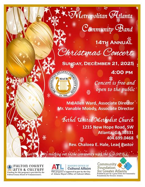 Dec 21 | Bethel UMC Presents Metropolitan Atlanta Community Band ...