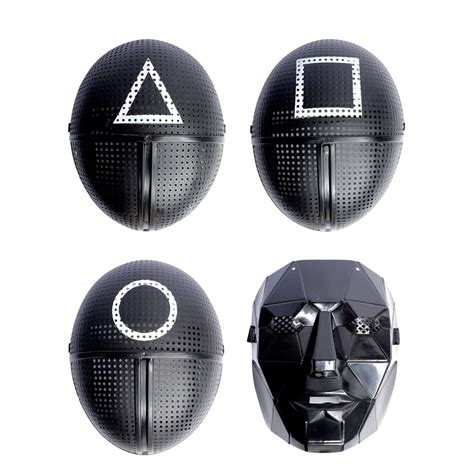 Squid Game Face Masks Square Circle Triangle Guard Worker Cosplay Fancy ...
