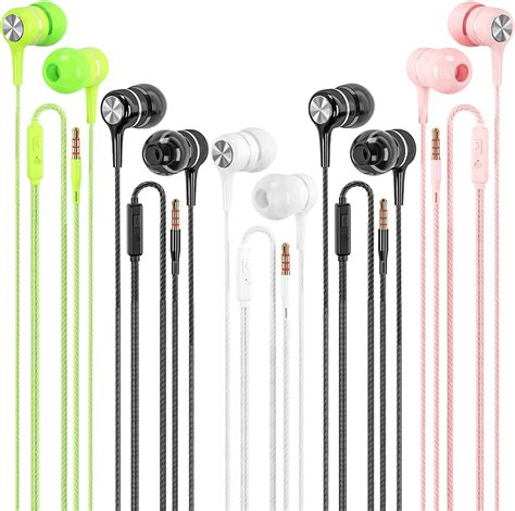 kirababy Wired Earphones with Mic 5 Packs, Noise Isolating in-Ear ...