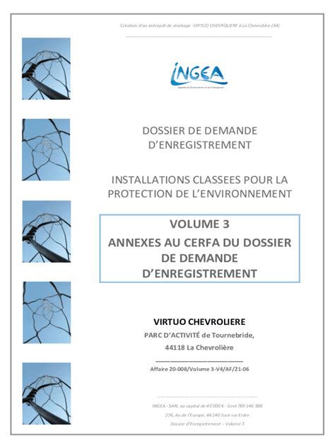 Remplissable En Ligne VOLUME 3 ANNEXES AU CERFA DU DOSSIER DE ... Fax ...