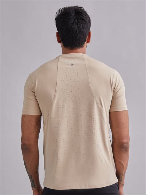 Beige Armour Cut Half Sleeves T-Shirt | MountMiller®