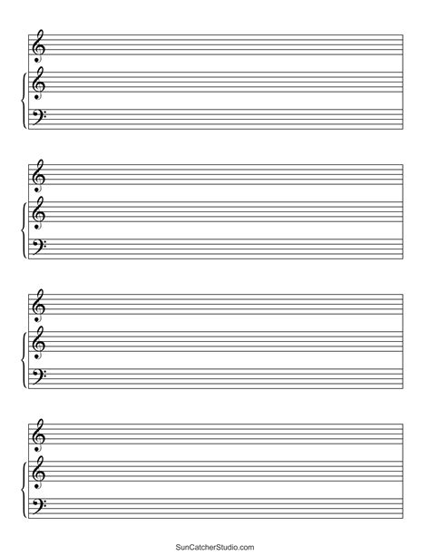 Blank Sheet Music (Free Printable Staff Paper) - DIY Projects ...