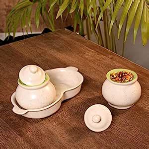 Buy Unravel India Stoneware barni Matte Finish jar Storage Organizer ...