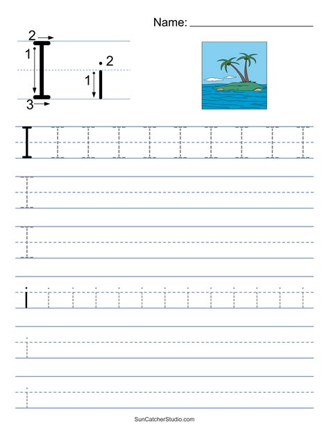 Tracing Letter I Worksheets For Kindergarten