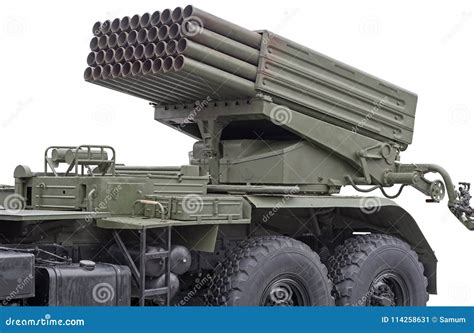 Russian Multiple Rocket Launcher Mounted On A Soviet Military Truck ...