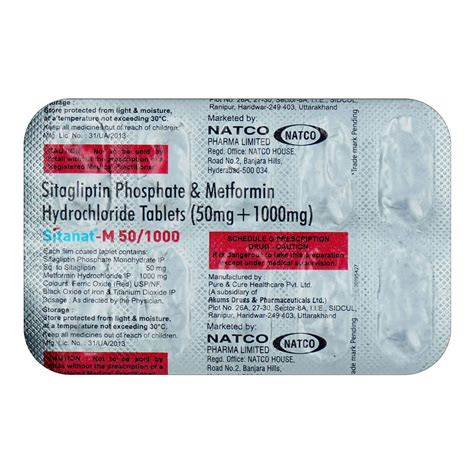 Sitanat M 50/1000 mg - Strip of 10 Tablets : Amazon.in: Health ...
