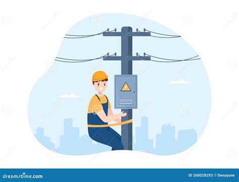 Lighting and Electricity Energy Maintenance Service Panel Cabinet of Technician Electrical Work ...