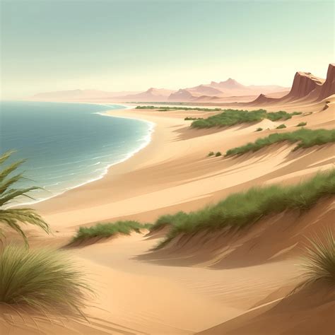 Serene Coastal Desert Landscape - Free Download - AI Scribbles