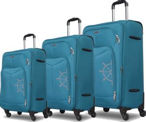 NOVEX Canyon Soft Sided Luggage Set of 3 Trolley Bags (Turquoise) (20 ...