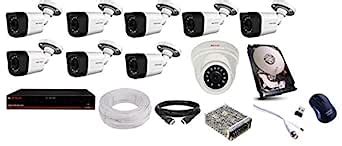 CP PLUS 8 Bullet 1 Dome (2.4MP), 16 Channel DVR, 16 Channel Power ...