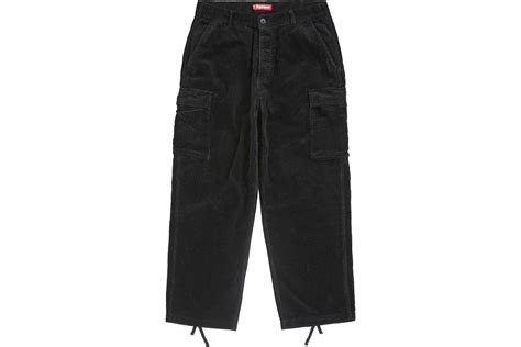 Supreme Wide Wale Corduroy Cargo Pant (FW24) Black Men's - FW24 - US