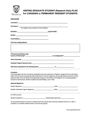 Application Form Domestic Students - Western University - Fill and Sign ...