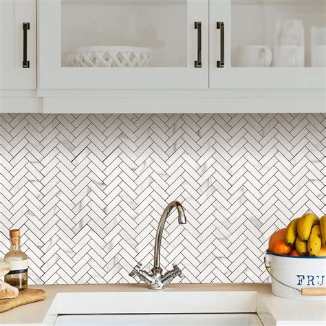 Buy STICKGOO 10 Sheets Herringbone Peel and Stick Backsplash, Stick on ...