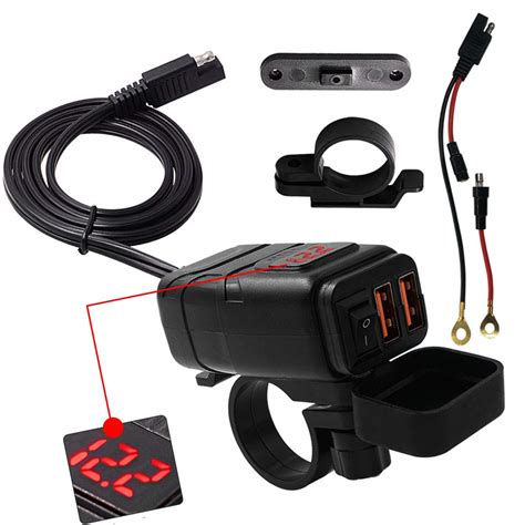 SAE to USB Adapter Motorcycle Handlebar Phone Charger Waterproof ...