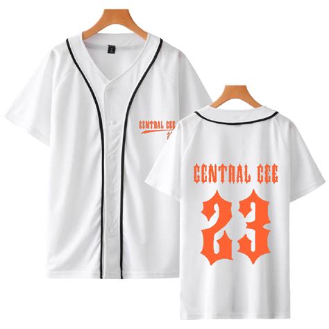 Central Cee Merch Short Baseball Shirts 2024 Tour Merch 23 Short Sleeve ...