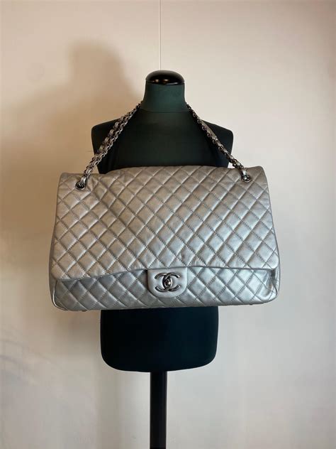 Chanel XXL silver Travel Bag For Sale at 1stDibs | chanel travel bag xxl, chanel xxl travel bag ...