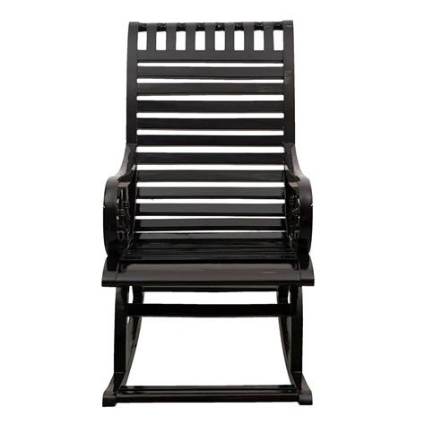 Colorodo Teak Wood Rocking Chair (Black) – DZYN Furnitures