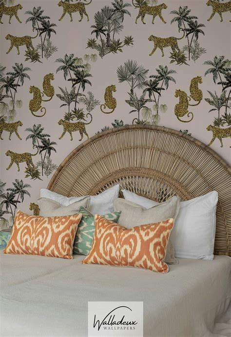 Buy Exotic Leopard Paradise Removable Wallpaper, Jungle Animal Kingdom ...