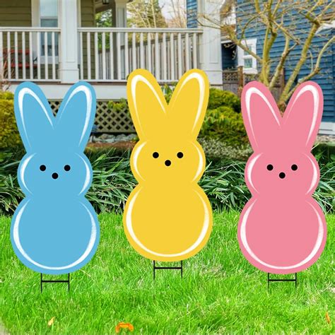 Amazon.com : Easter Decorations Outdoor Yard Signs: 3pcs Large Metal ...