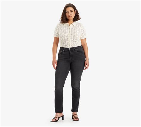 724™ High Rise Straight Jeans - Black | Levi's® GB