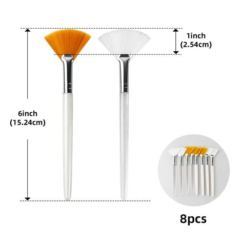 Buy 8 Pcs Fan Facial Brushes, Soft Mask Brushes Facial Applicator ...