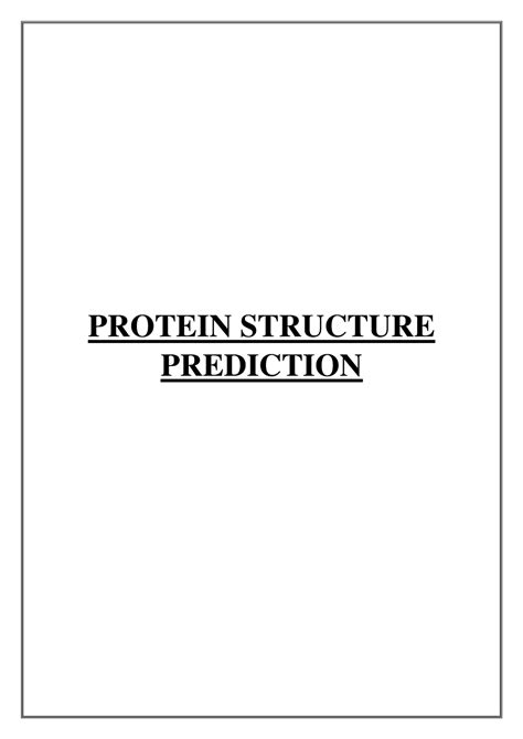 Bioinformatics - protein structure prediction tools - PROTEIN STRUCTURE ...