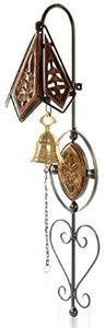 Casa Trading Wooden Iron Doorbell Wall Hanging with Brass Bell Home ...