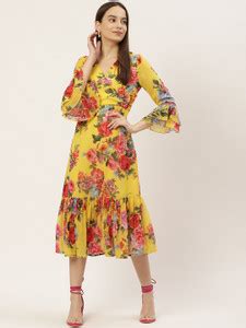Wisstler Women Wrap Yellow Maxi/Full Length Dress - Buy Wisstler Women ...