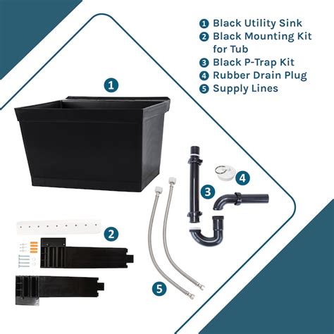 Cambridge Resources 23.5-in x 22.875-in 1-Basin Black Wall Mount ...