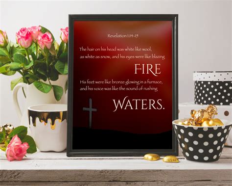Revelation 1:14-15 Wall Art Digital Print, Bible Verse Christian ...