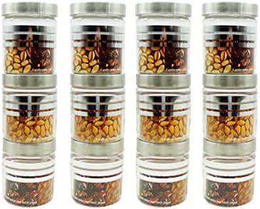 Harsh Pet Kitchen Storage Silver Liner PET Container Set of 12, (200 ml ...